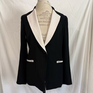 DKNY Black Blazer with White Contrast Lapel